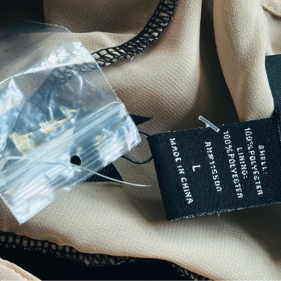 Oliver.O Black and Pink Ruffled Bib Collar Blouse Large black and cream new - Picture 5 of 6